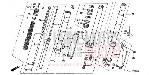 GABEL, VORNE (CR500RN/RP/RR) CR500RR de 1994